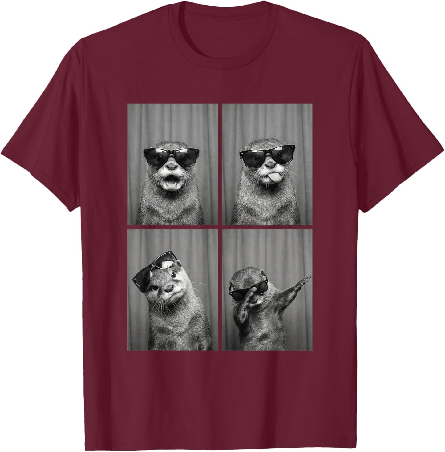 Otter PhotoBooth Sonnenbrille Lustiger Dab Otter-Liebhaber T-Shirt - T-Shirt | Maroon