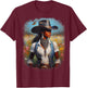 Black Cowgirl Painting Art Western Rodeo Melanin Black Woman T-Shirt - T-Shirt | Maroon