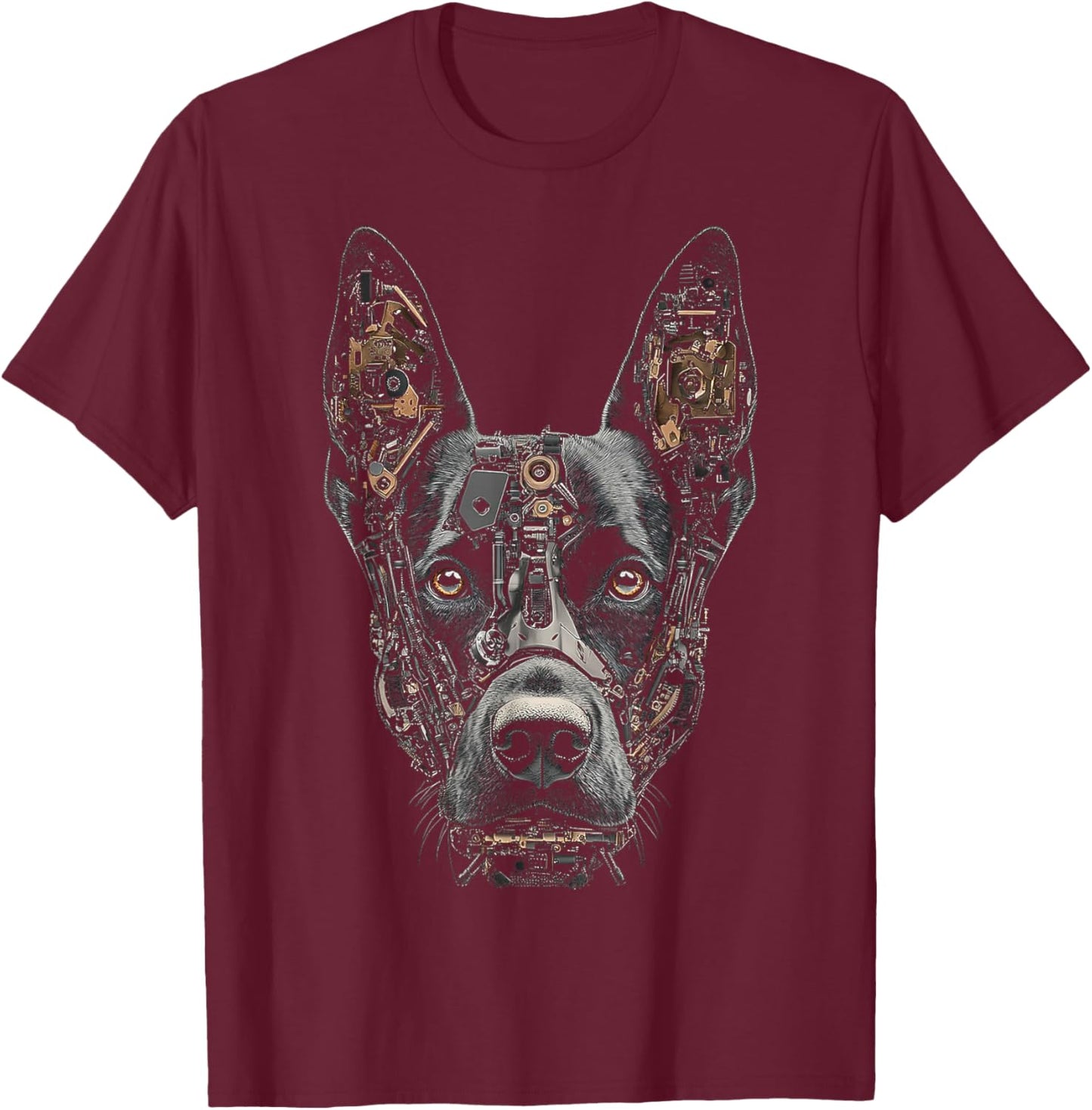 Belgian Malinois Dog Graphic Pet Art Belgian Malinois Women Kids T-Shirt - T-Shirt | Maroon