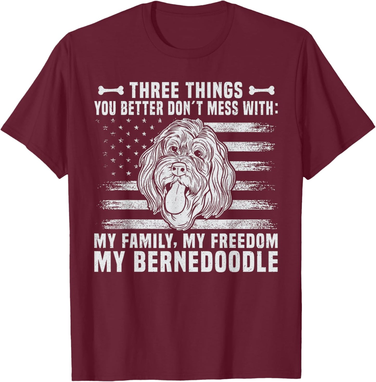 Bernedoodle Puppy Stuffed Animal Dog Mom Dog owner T-Shirt - T-Shirt | Maroon