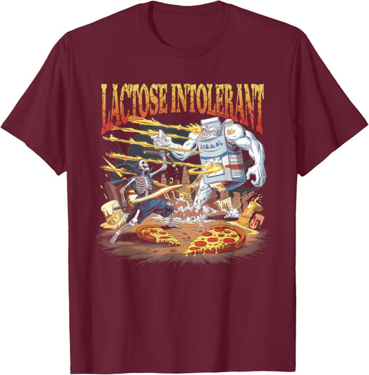 Lactose Intolerant Men Women Tummy Funny Meme Sarcasm T-Shirt - T-Shirt | Maroon