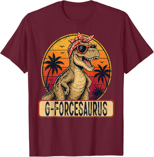 G-Force SARUS Retro Sunset Mothers Day Vintage T-Shirt - T-Shirt | Maroon
