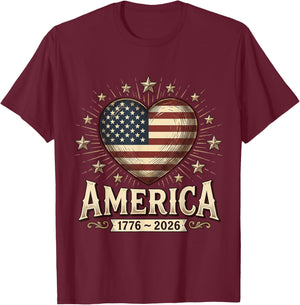 Vintage 250 Years Patriotic USA 250th Birthday 4th of July T-Shirt - T-Shirt | Maroon