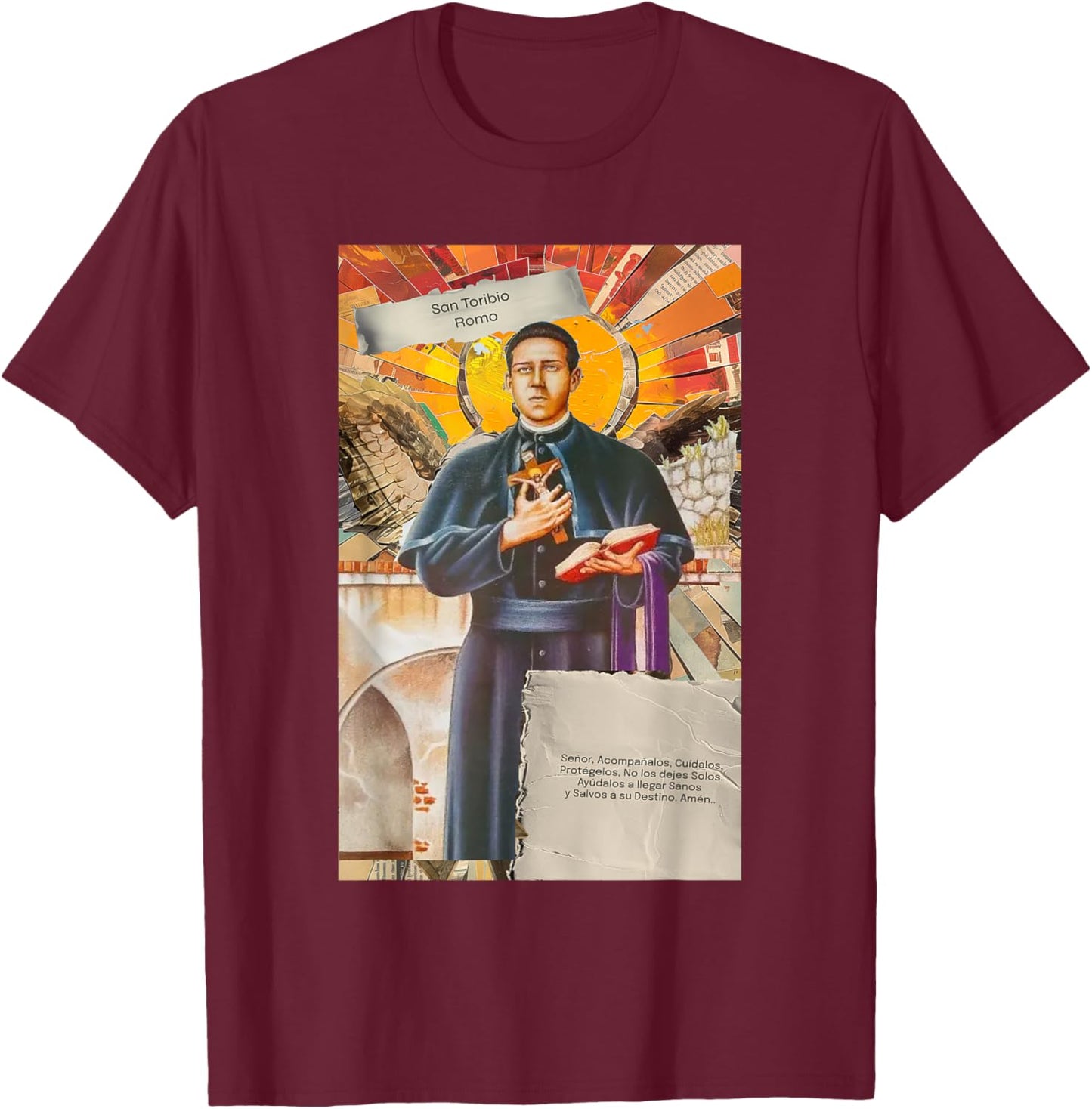 San Toribio Romo T-Shirt - T-Shirt | Maroon