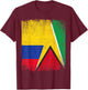 Half Colombia Guyana Flag Colombian Guyanese Pride Roots T-Shirt - T-Shirt | Maroon