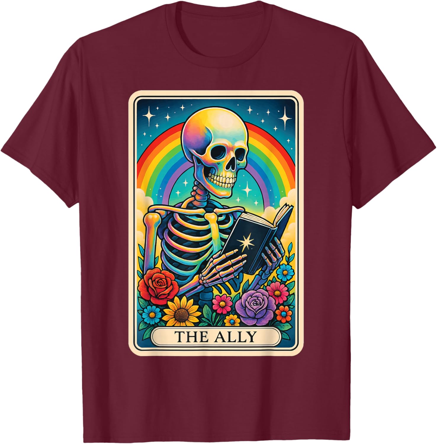 The Ally Tarot Card T-Shirt - T-Shirt | Maroon