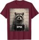 Bruh Streetwear For Teens -Adults Raccoon Meme - Black, Small, Short Sleeve, Cotton 65%, Polyester 35%, Novelty T-Shirt - T-Shirt | Maroon