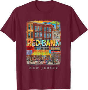 Red Bank New Jersey NJ Music and Art Scene SD503 T-Shirt - T-Shirt | Maroon