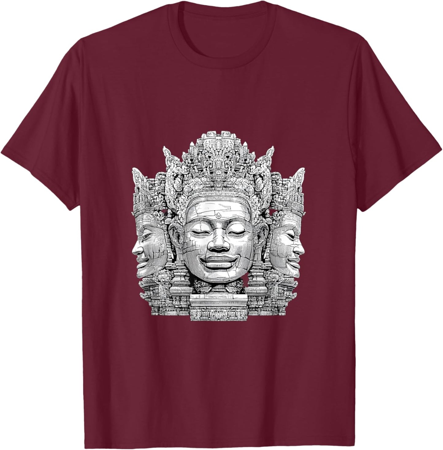Angkor Wat Cambodia - Explore Ancient Temples T-Shirt - T-Shirt | Maroon