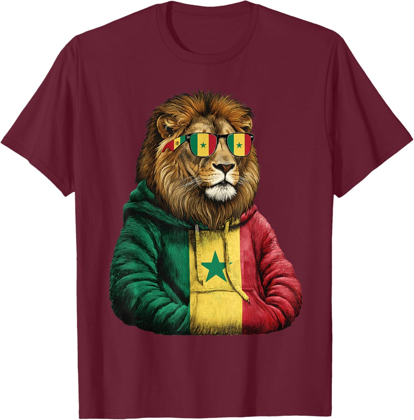 Senegal Flag Senegalese Pride T-Shirt - T-Shirt | Maroon