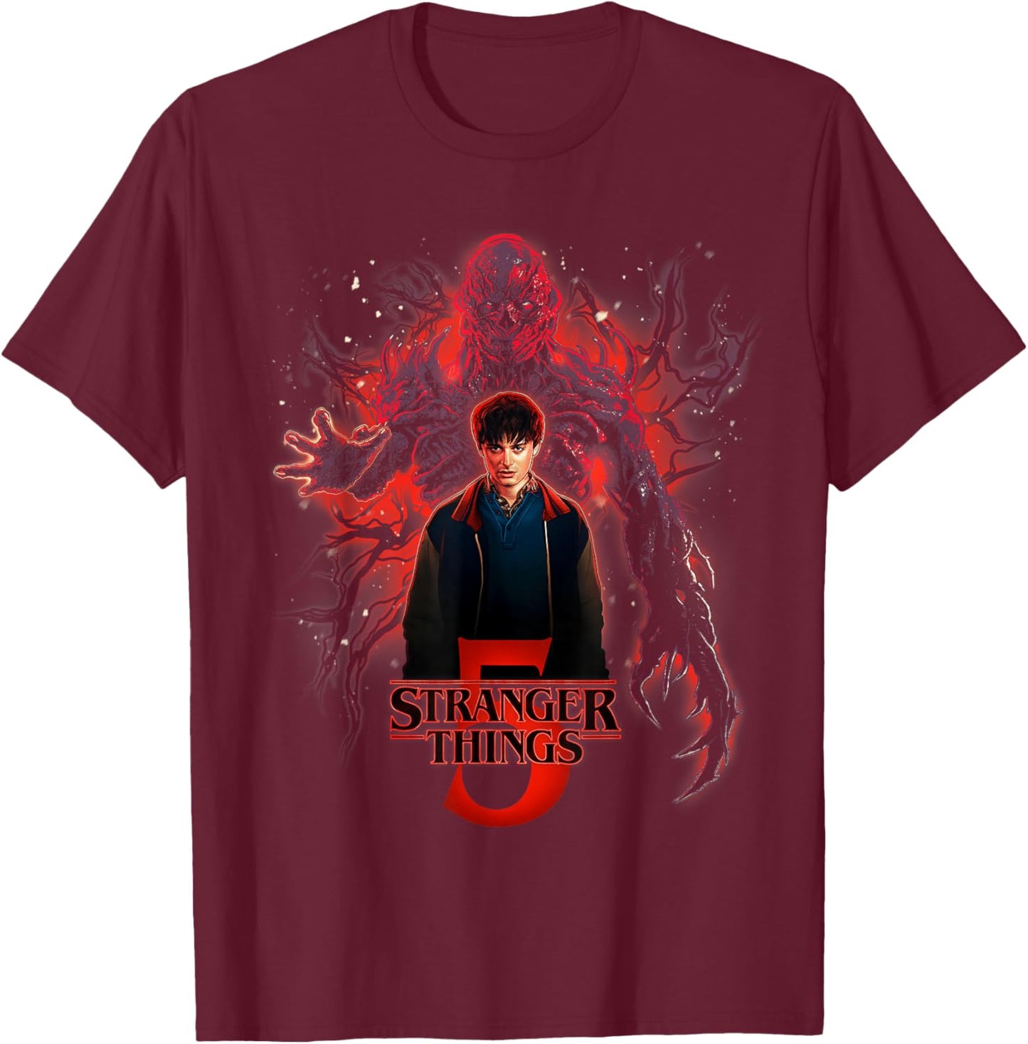 Stranger Things Will Versus Vecna Officially Licensed T-Shirt - T-Shirt | Maroon