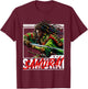 African American Samurai Black Japanese Afro Warrior T-Shirt - T-Shirt | Maroon
