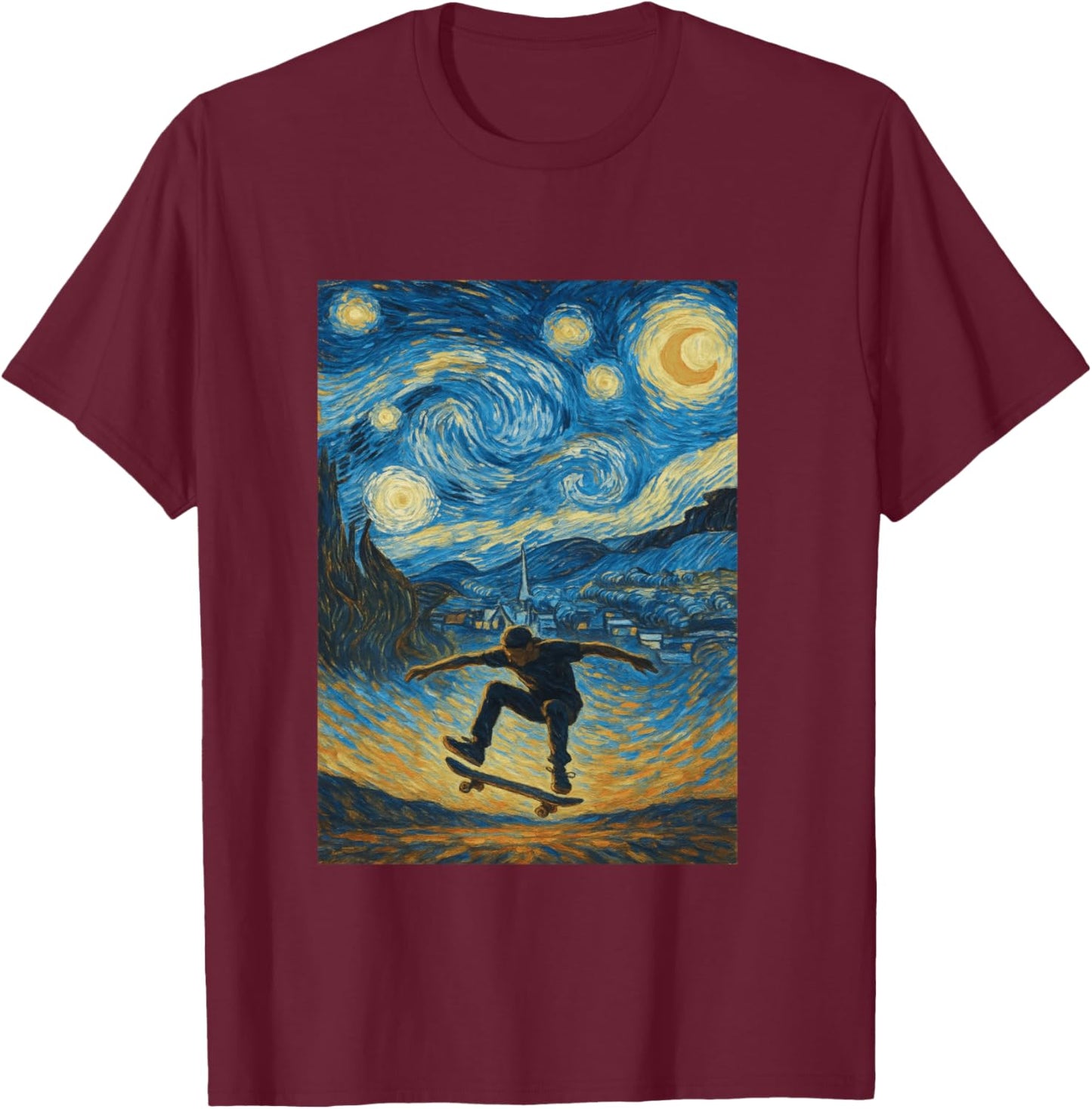 Skateboard , Skaters, Teens, Boys and Girls T-Shirt - T-Shirt | Maroon