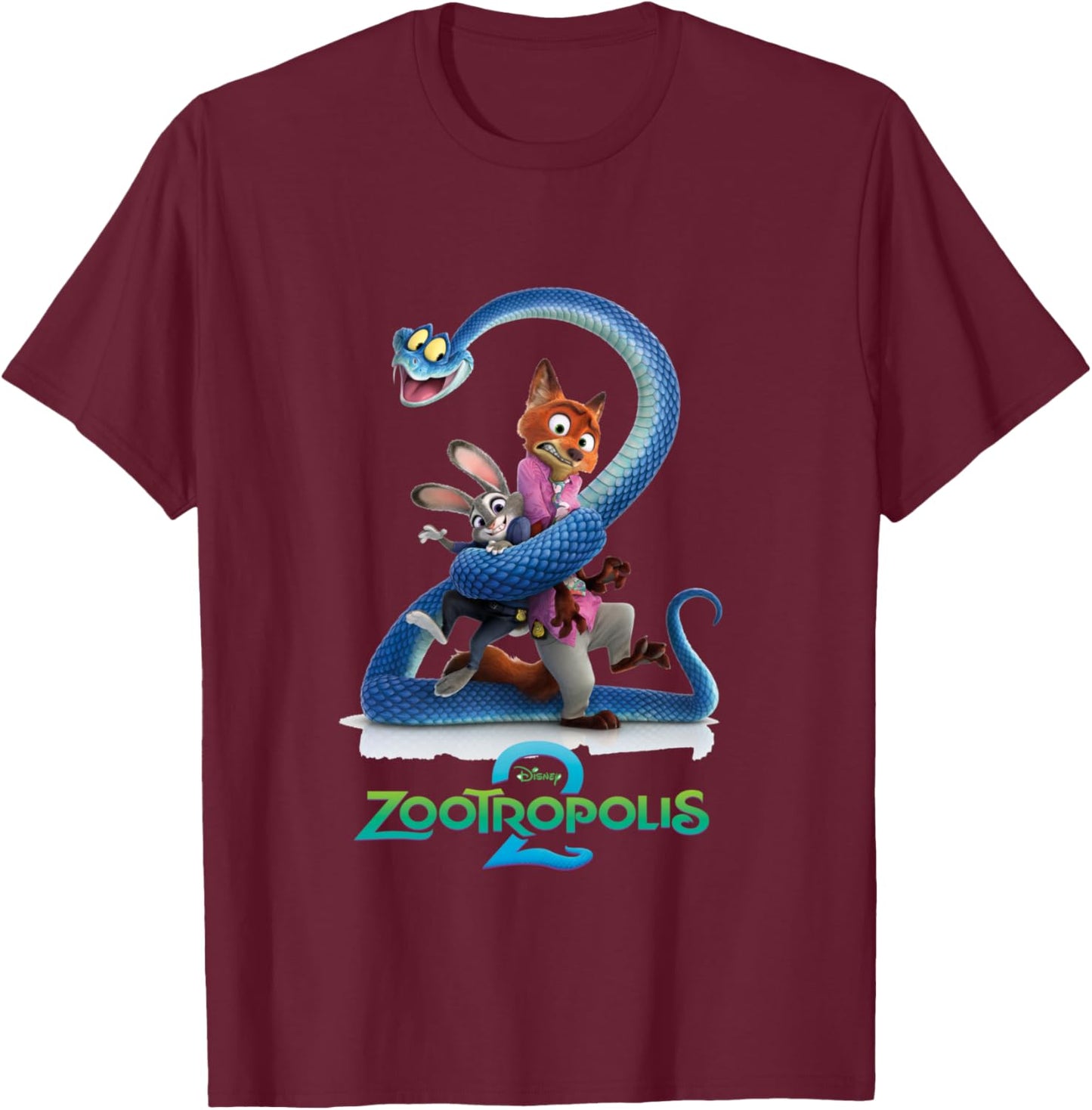Zootopia Poster T-Shirt - T-Shirt | Maroon