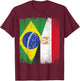 Half Brazil Egypt Split Flag Brazilian Egyptian Roots T-Shirt - T-Shirt | Maroon