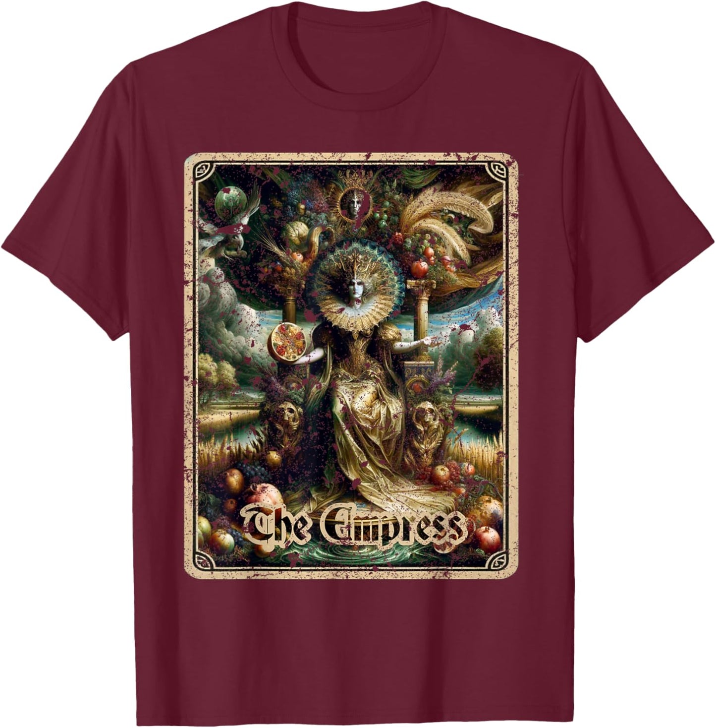 The Empress Tarot Card Goth T-Shirt - T-Shirt | Maroon