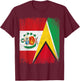 Half Guyana Peru Split Flag Guyanese Peruvian Pride Roots T-Shirt - T-Shirt | Maroon