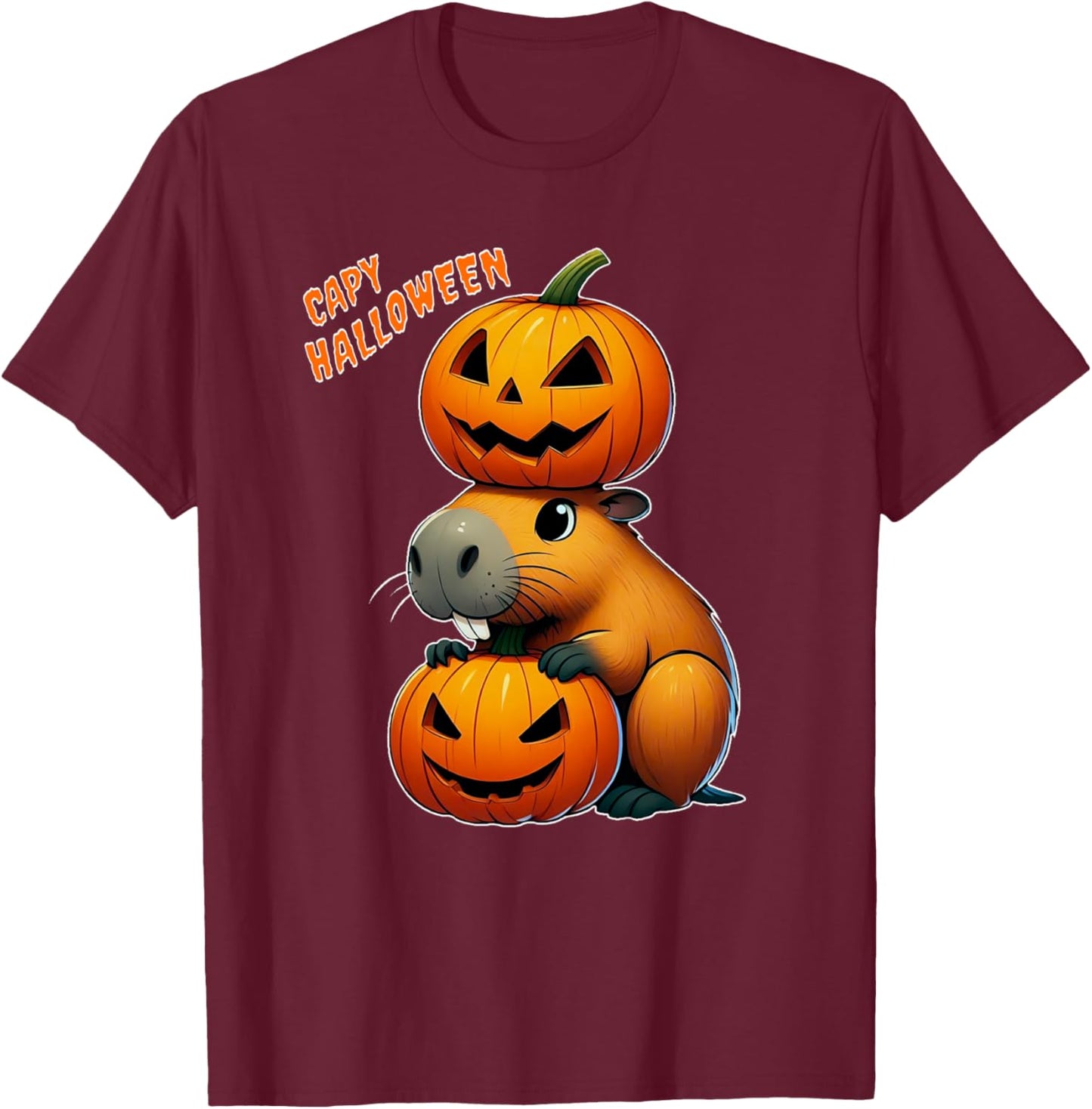 Capy Halloween T-Shirt - T-Shirt | Maroon