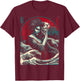 Japanische Tokyo Hannya Dämonenmaske und Mädchen T-Shirt - T-Shirt | Maroon