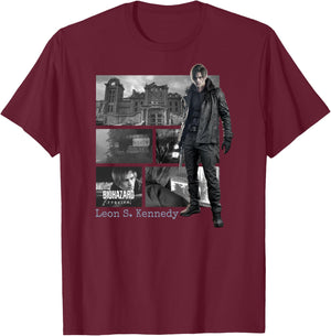 Resident Evil Requiem Leon BP T-Shirt - T-Shirt | Maroon