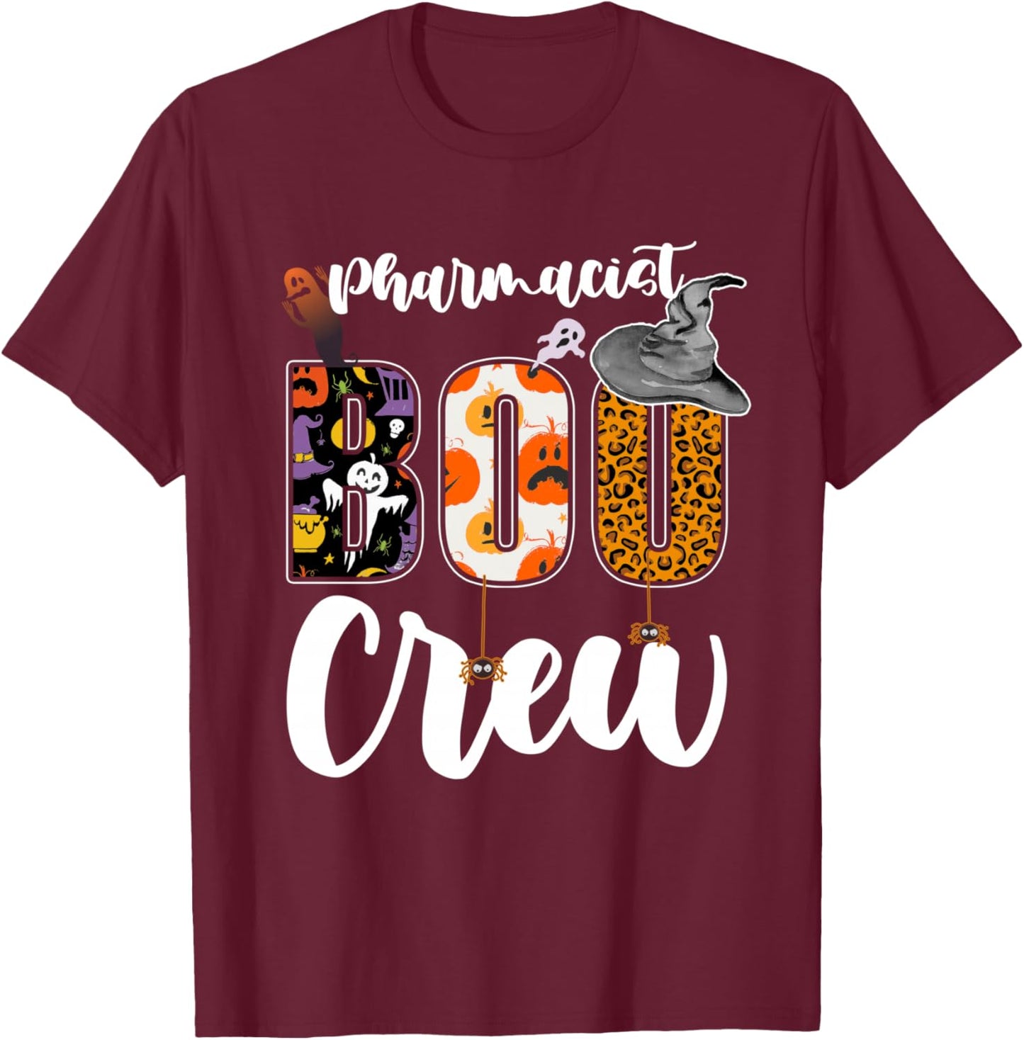 Pharmacist Boo Crew Halloween Match Pharmacy T-Shirt - T-Shirt | Maroon