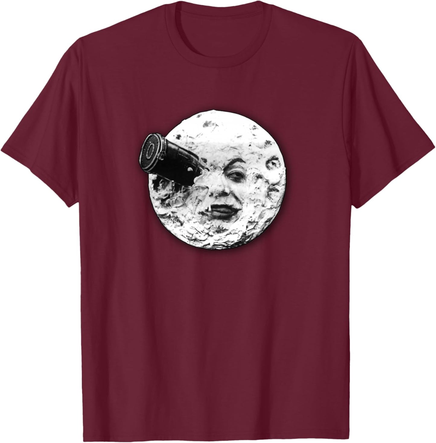 Moon Spaceship Face Trip to the Moon Voyage dans la Lune T-Shirt - T-Shirt | Maroon