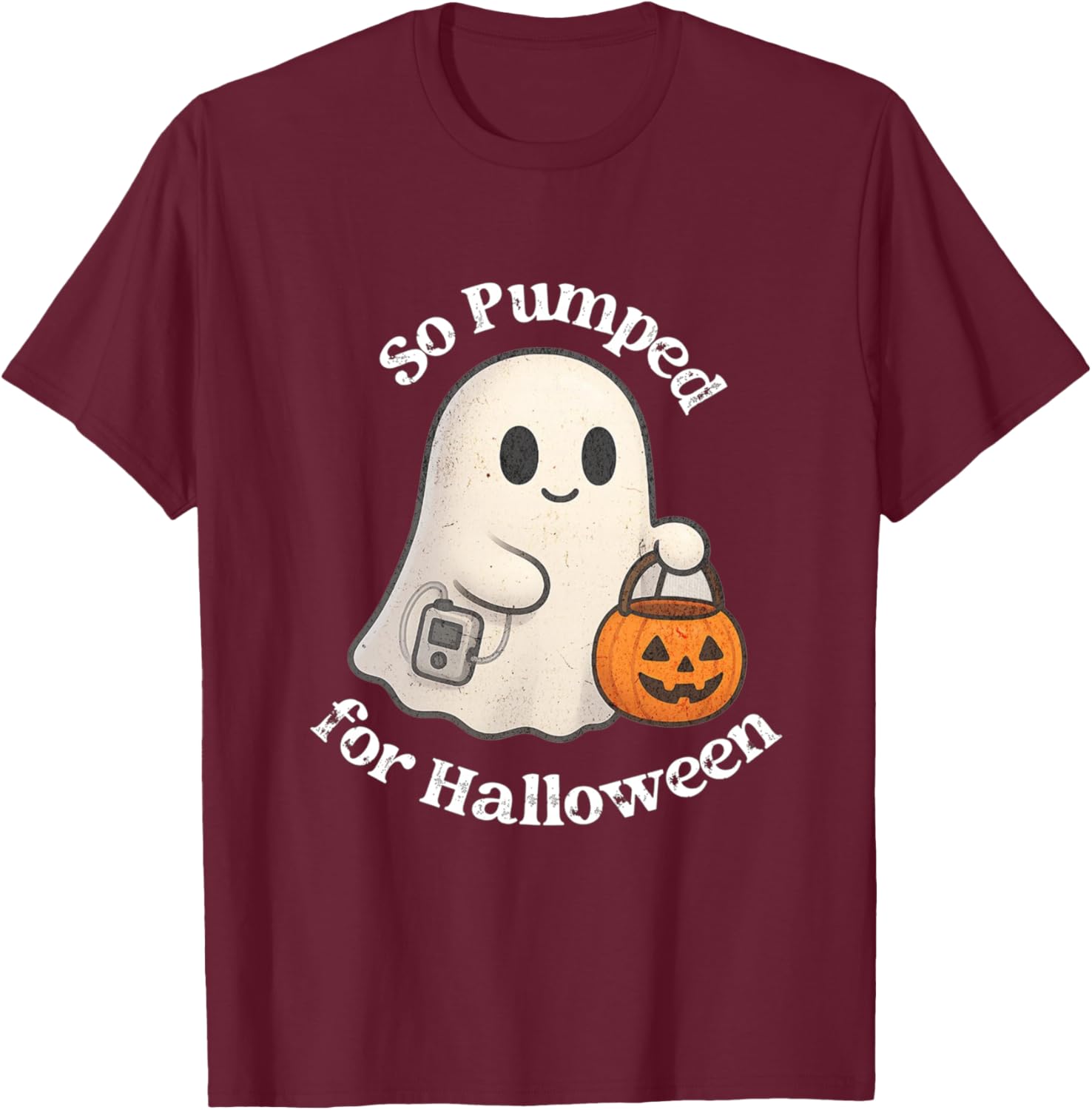 So Pumped for Halloween Type 1 Diabetes Kids Insulin Pump T-Shirt - T-Shirt | Maroon