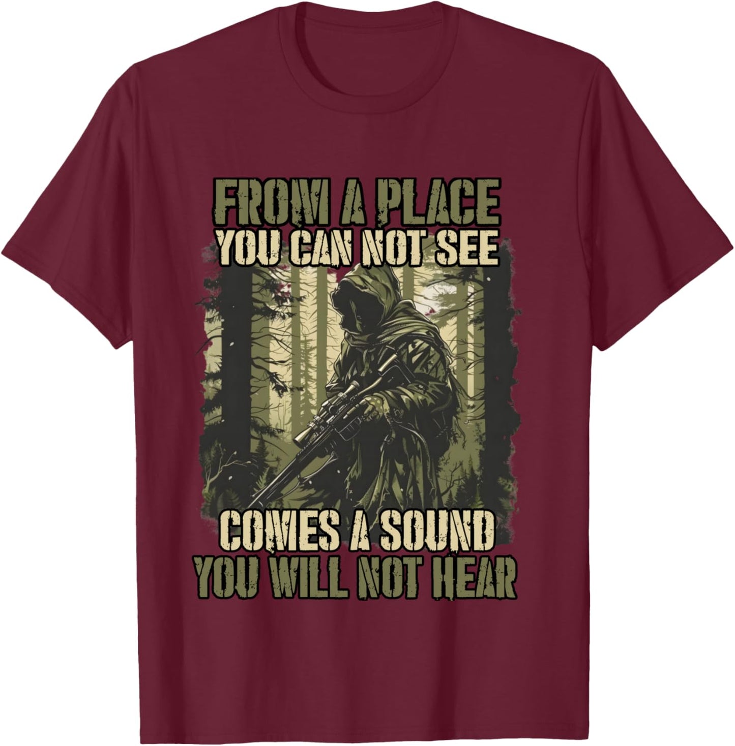 Soldier | Sniper T Combat Army Military Soldiers T-Shirt - T-Shirt | Maroon