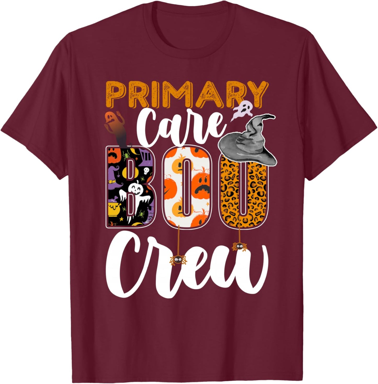 Primary Care Boo Crew Halloween Match Physician T-Shirt - T-Shirt | Maroon