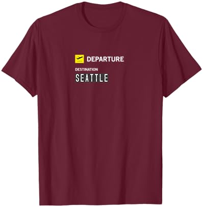 Tableau d'affichage Aéroport Départ Seattle T-Shirt - T-Shirt | Maroon
