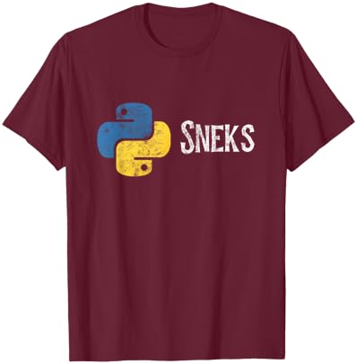 Programmation Python Programmeur Drôle Python Logo Sneks T-Shirt - T-Shirt | Maroon