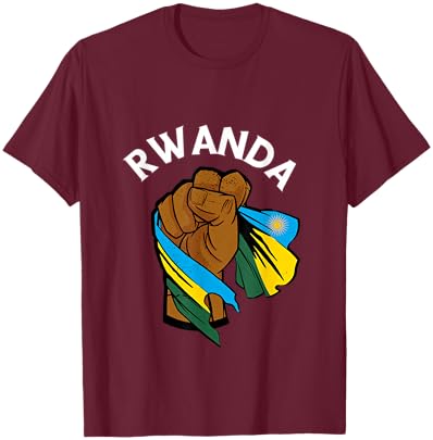 Rwandan Pride Power Handfist Rwanda Flag Rwandan Roots T-Shirt - T-Shirt | Maroon