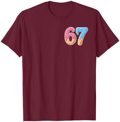 67 Six Seven 6 7 Meme Ice Cream Drip Vibrant T-Shirt - T-Shirt | Maroon