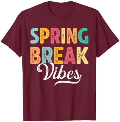 Spring Break Vibes Retro Matching Beach Vacation for Kids T-Shirt - T-Shirt | Maroon
