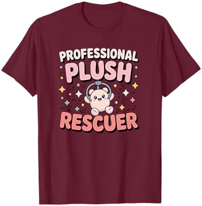 Cute Claw Machine Girl Plush Rescuer Prize Grabber T-Shirt - T-Shirt | Maroon