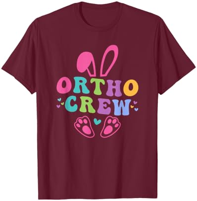 Ortho Crew Easter Orthopedic Nurse Trendy Cute Bunny T-Shirt - T-Shirt | Maroon