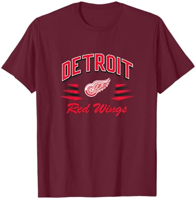Detroit Red Wings Retro Diamond Gray Officially Licensed T-Shirt - T-Shirt | Maroon