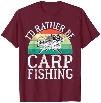 I’d Rather Be Carp Fishing T-Shirt - T-Shirt | Maroon