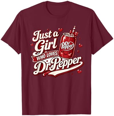Just a Girl Who Loves Retro Soda Funny Soft Drink Women Kids T-Shirt - T-Shirt | Maroon