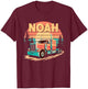 Noah Personalized Nametag Name Tag Semi Truck for NOAH T-Shirt - T-Shirt | Maroon