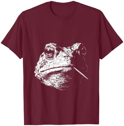 Frog with Toothpick Funny Toad Thug Gangster Meme T-Shirt - T-Shirt | Maroon