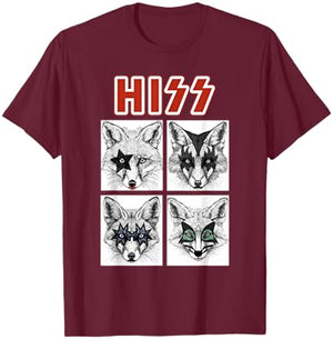 Retro Fox Rock Music Band Concert Men Kids Women Funny Fox T-Shirt - T-Shirt | Maroon