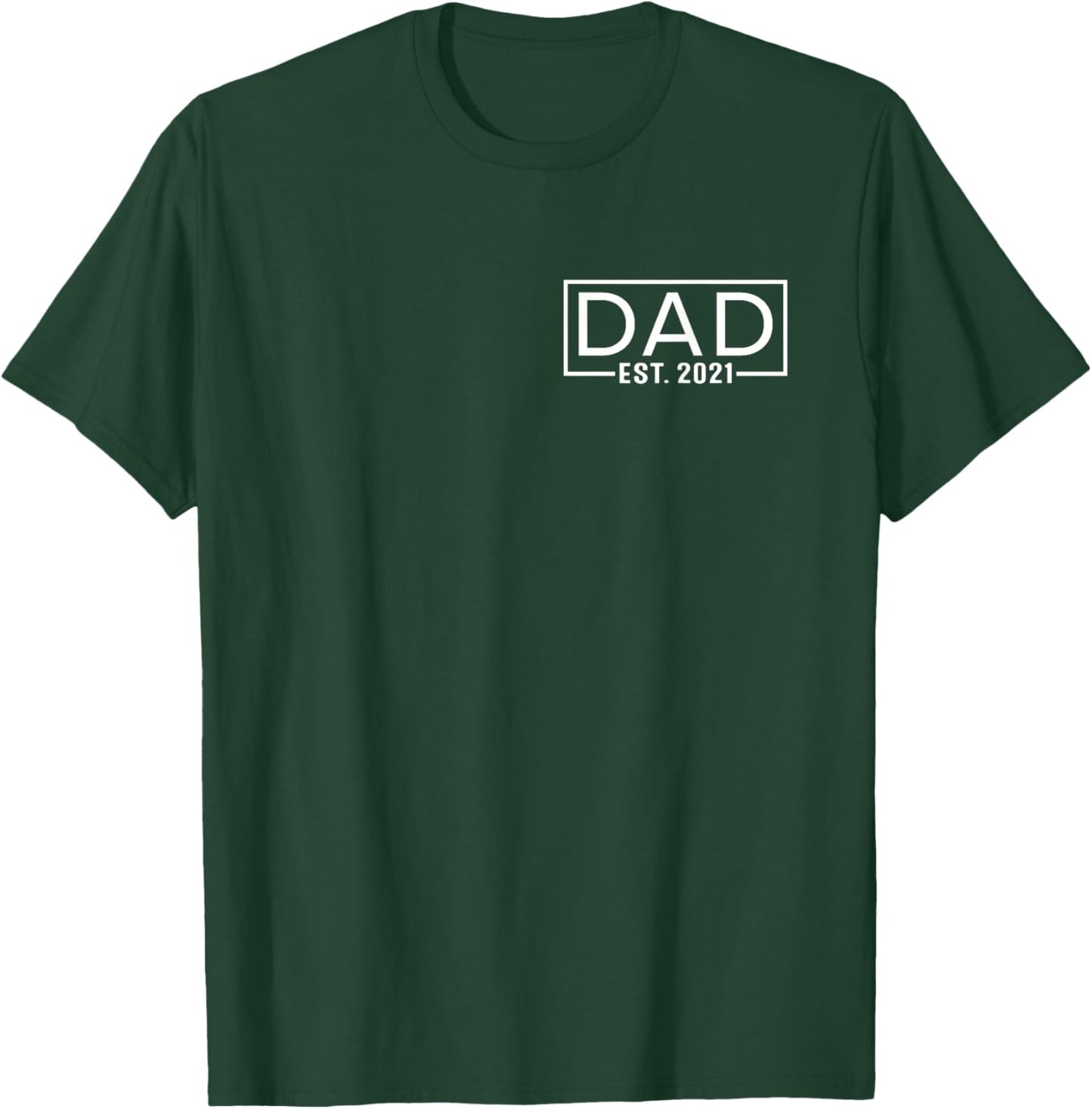 Father's Day Dad Est 2021 Logo Expect Pregnancy Announcement T-Shirt - T-Shirt | Forest