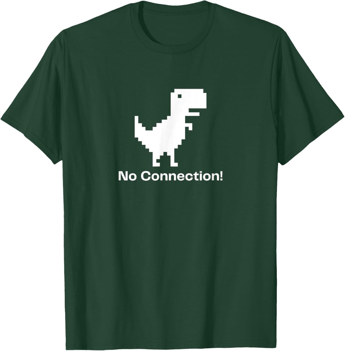 8-bit No Connection Dinosaur No Internet Connection T-Shirt - T-Shirt | Forest