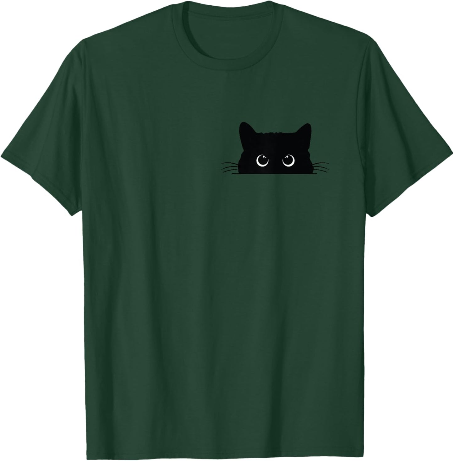 Cute Black Cat Peeking Halloween Spooky Season Fall Women T-Shirt - T-Shirt | Forest