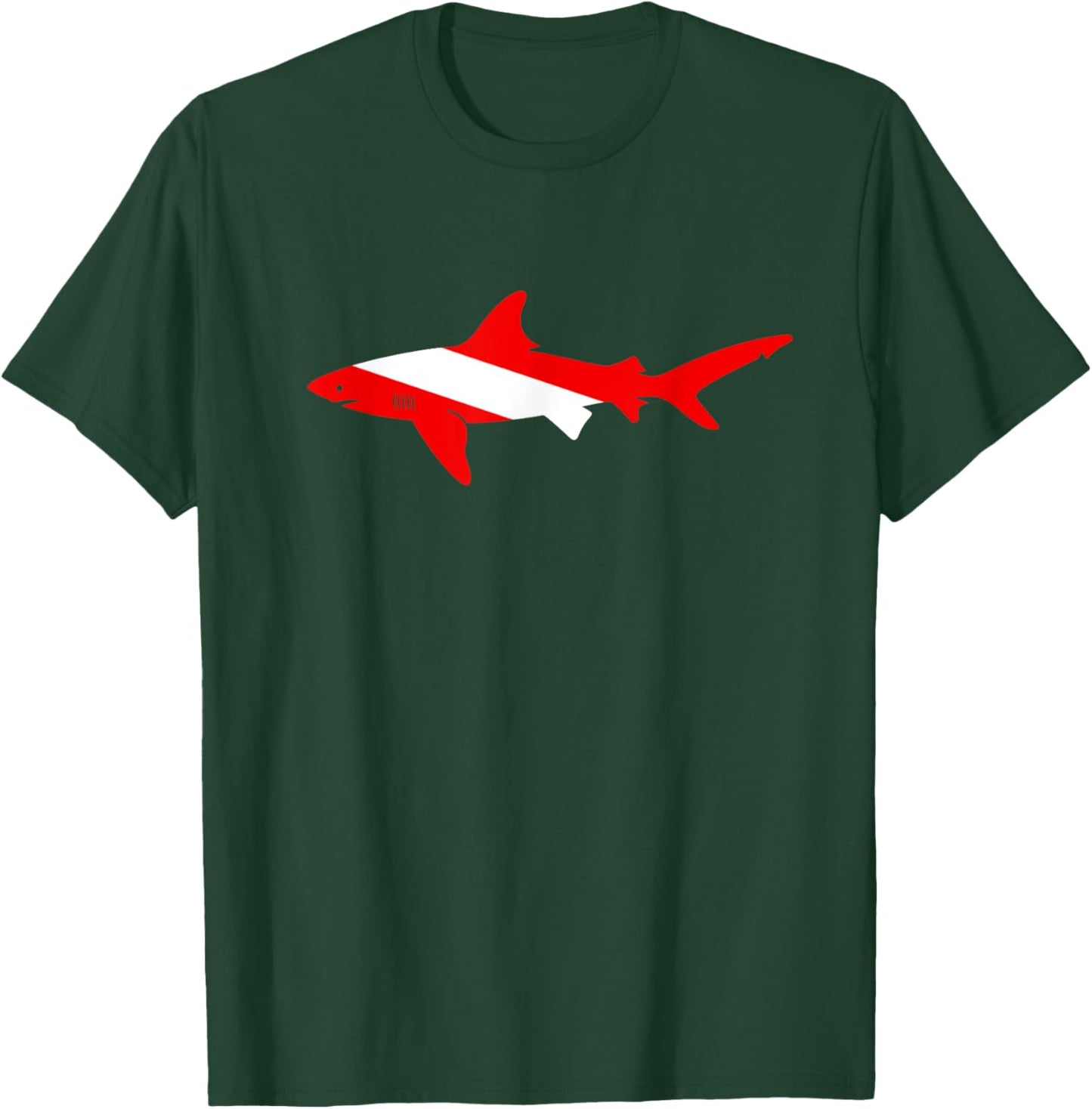 Dive Shark Diver Shirts Men Flag Scuba Diving Graphic T-Shirt - T-Shirt | Forest
