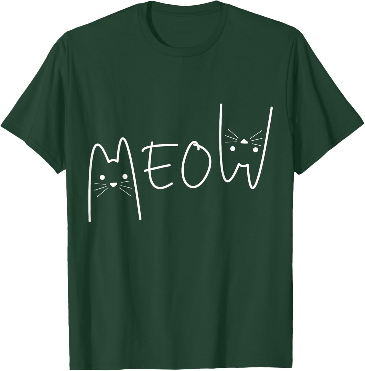 Meow Cat Shirt Meow Kitty Funny Cats Mom And Cat Dad T-Shirt - T-Shirt | Forest