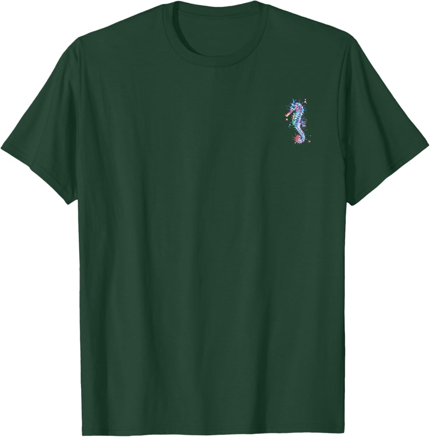 Seahorse Colored in the Pocket Ocean Life Graphic T-Shirt - T-Shirt | Forest