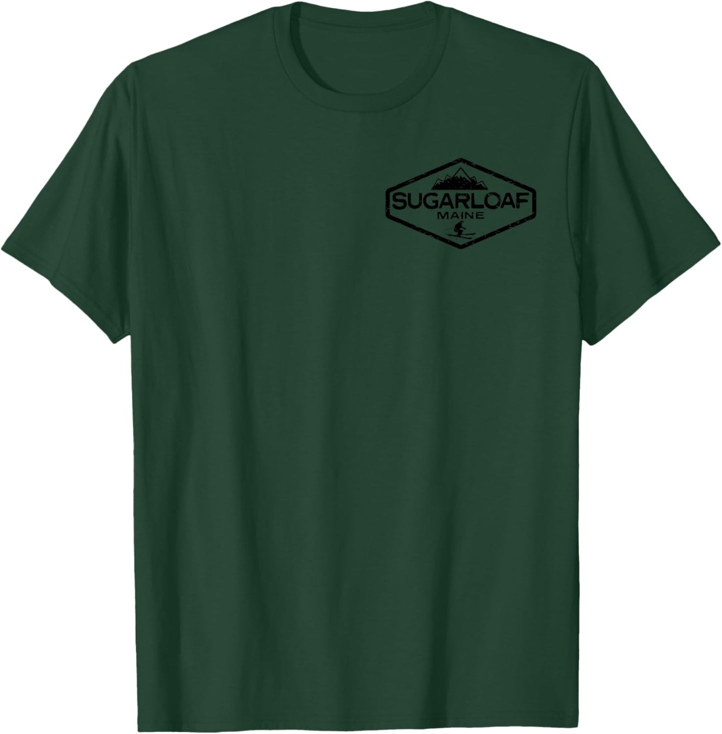 Sugarloaf Maine Vintage Distressed Front and Back T-Shirt - T-Shirt | Forest