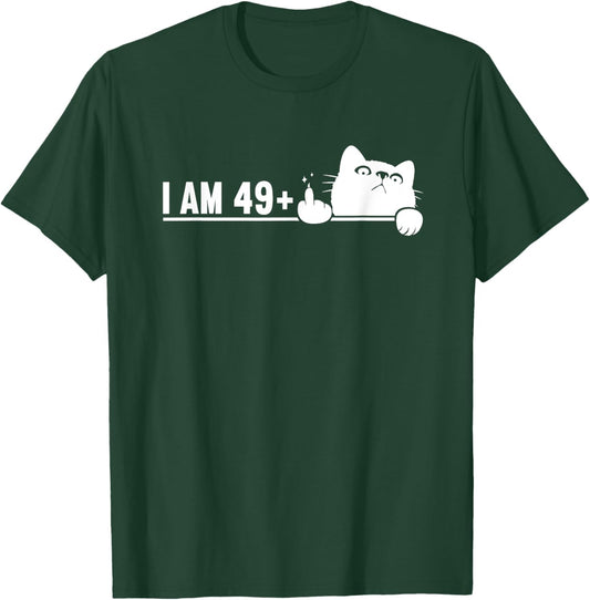 I Am 49 Plus 1 Middle Finger For A 50th Birthday cat mom dad Women T-Shirt - T-Shirt | Forest